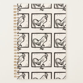 Black and White Rooster von Julie de Graag 2022 Planer