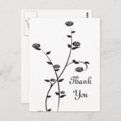 Black and White Roses Vielen Dank Postkarte (Vorne/Hinten)