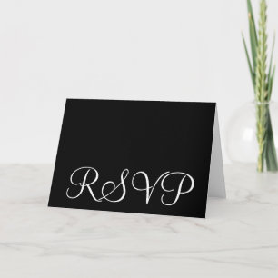 Black and White RSVP Cards for Wedding Invitations Einladung