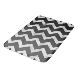 Black and white Rustic Chevron pattern Badematte