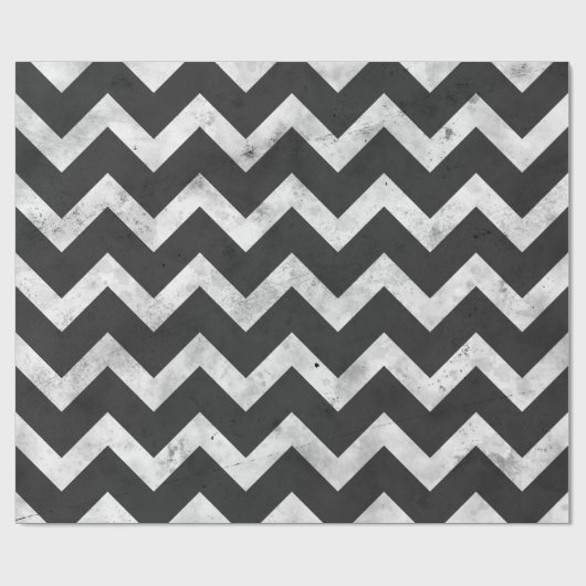 Black and white Rustic Chevron pattern Geschenkpapier (Flach)