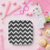 Black and white Rustic Chevron pattern Pappteller (Party)
