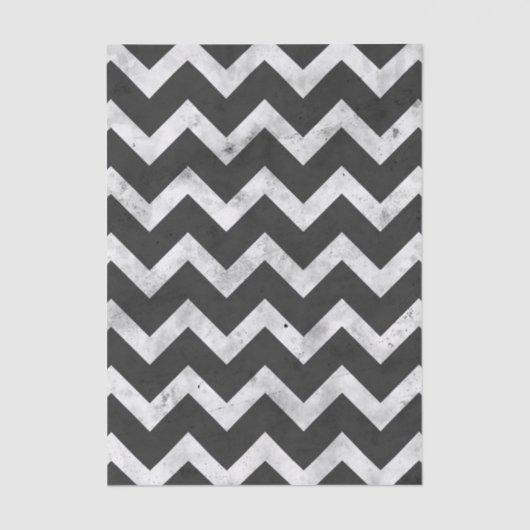 Black and white Rustic Chevron pattern Seidenpapier (Vorderseite)