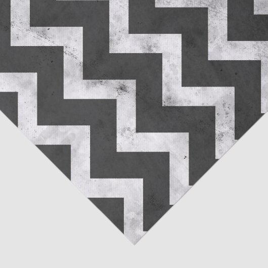 Black and white Rustic Chevron pattern Seidenpapier (Ausschnitt)