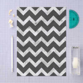 Black and white Rustic Chevron pattern Seidenpapier