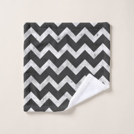 Black and white Rustic Chevron pattern Waschlappen