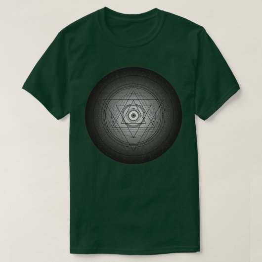 Black and white sacred geometry circle with alchem T-Shirt (Design vorne)