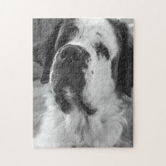 Black and White Saint Bernard Dog Puzzle (Vertikal)