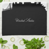 Black and White San Francisco Skyline Geschirrtuch (Gefaltet)