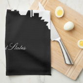 Black and White San Francisco Skyline Geschirrtuch (Viertel Falte)