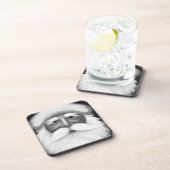 Black and White Santa Claus Getränkeuntersetzer (Rechte Seite)