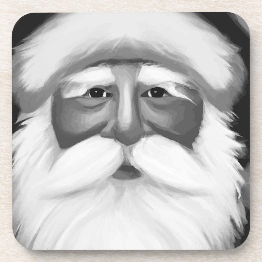 Black and White Santa Claus  Getränkeuntersetzer (Vorderseite)