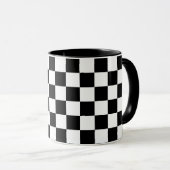 Black and White Schach Game Squares Tasse (VorderseiteRechts)