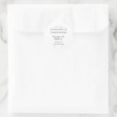 Black and White Script Minimal Engagement Party Runder Aufkleber (Tasche)