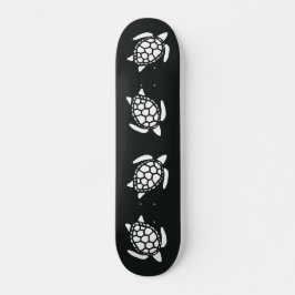 Black and white Sea Turtles Pattern Skateboard