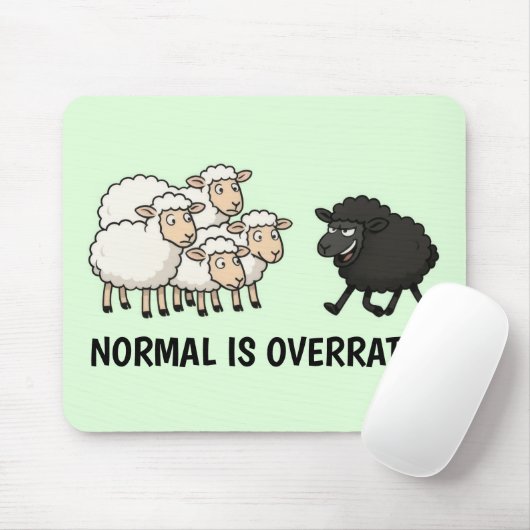 Black and White Sheep Mousepad (Mit Mouse)
