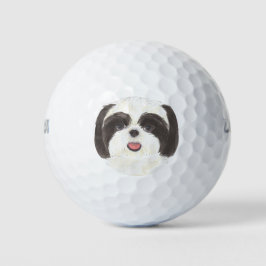Black and White Shih Tzu Golfball