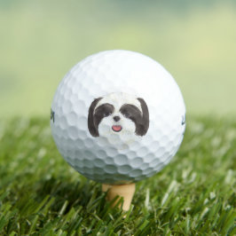 Black and White Shih Tzu Golfball