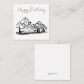 black and white sketch of Mountains Begleitkarte (Vorne/Hinten)