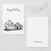 black and white sketch of Mountains Mitteilungskarte (Vorne/Hinten)