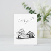 black and white sketch of Mountains Postkarte (Stehend Vorderseite)