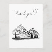 black and white sketch of Mountains Postkarte (Vorderseite)