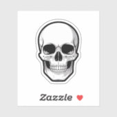 Black and White Skull Halloween Sticker (Blatt)