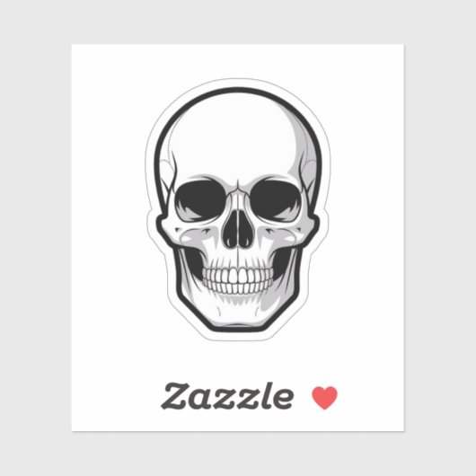 Black and White Skull Halloween Sticker (Blatt)