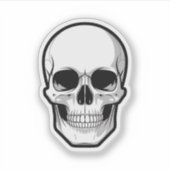 Black and White Skull Halloween Sticker (Vorderseite)
