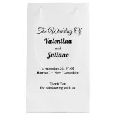 Black and White Small Wedding Gift Bag Kleine Geschenktüte (Vorderseite)