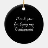Black and White Snowflake Bridesmaid Vielen Dank Keramikornament (Hinten)