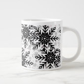 black and white snowflake mug Jumbo-Tasse (Rechts)
