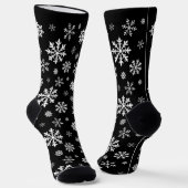 Black And White Snowflake Pattern Winter Design Socken (Gewinkelt)