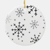 Black and White Snowflake Pregnancy Ornament (Hinten)