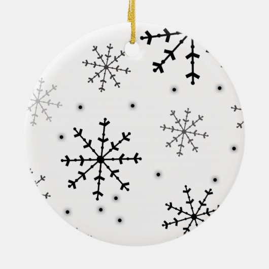 Black and White Snowflake Pregnancy Ornament (Hinten)