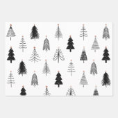 Black and White Snowflake Tree Merry Christmas Geschenkpapier Set (Vorderseite 2)