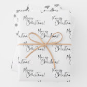 Black and White Snowflake Tree Merry Christmas Geschenkpapier Set (Beispiel)