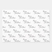 Black and White Snowflake Tree Merry Christmas Geschenkpapier Set (Vorderseite)
