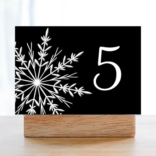 Black and White Snowflakes Winter Table Numbers Tischnummer