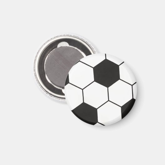 Black And White Soccer Ball Geometric Pattern Magnet (Vorderseite/Rückseite)