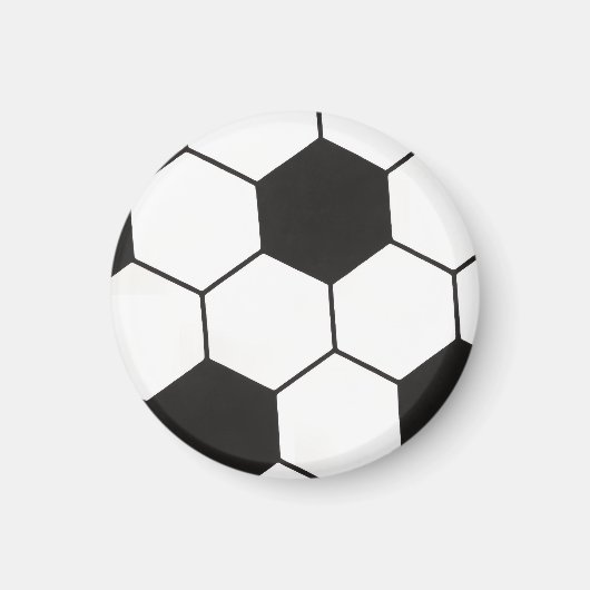 Black And White Soccer Ball Geometric Pattern  Magnet (Vorne)