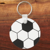 Black And White Soccer Ball Geometric Pattern  Schlüsselanhänger (Vorderseite)