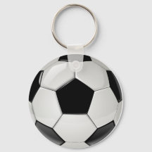 Black and White Soccer Ball Keychain (Keyring)