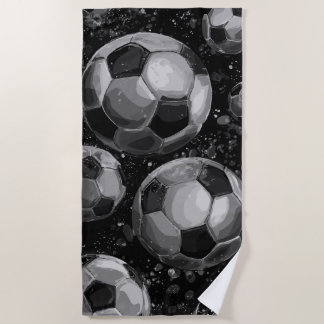 Black and White Soccer Ball Pattern – Bold Sports  Strandtuch