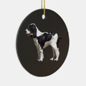Black and White Spaniel Keramik Ornament (Rechts)