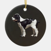 Black and White Spaniel Keramik Ornament (Vorne)