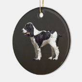 Black and White Spaniel Keramik Ornament (Links)