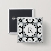 Black and White Spanish Style with Initial Button (Vorne & Hinten)