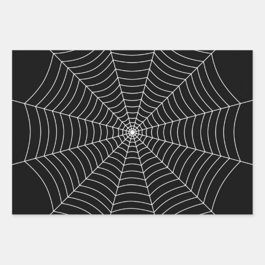 Black and White spider web Halloween pattern Geschenkpapier Set (Vorderseite 2)