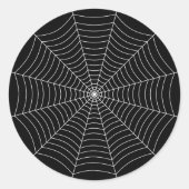 Black and White spider web Halloween pattern Runder Aufkleber (Vorderseite)